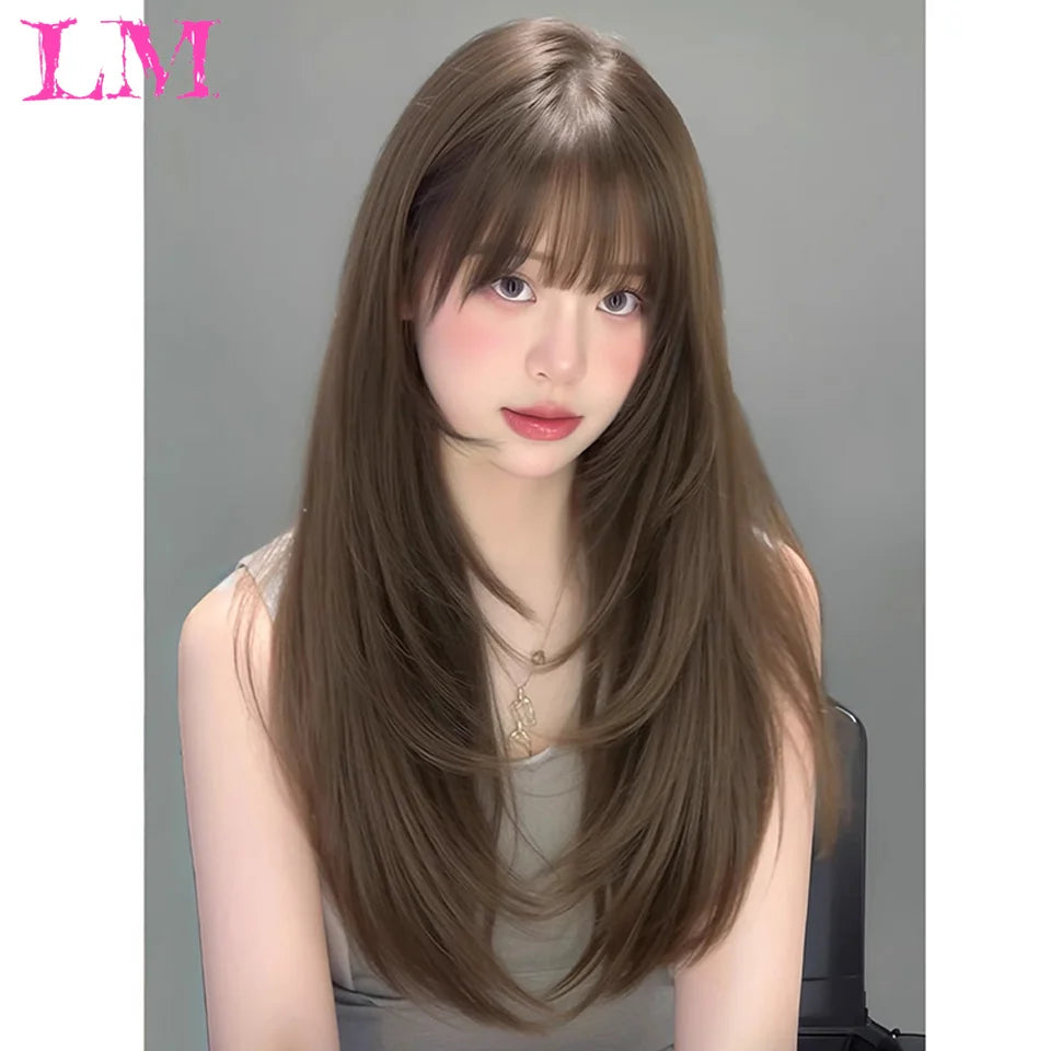 LM Wave Synthetic Wig for Black Women Wear Deep Curly Soft Wig Natural Black Color Replacement Wigs for Daily Party Use