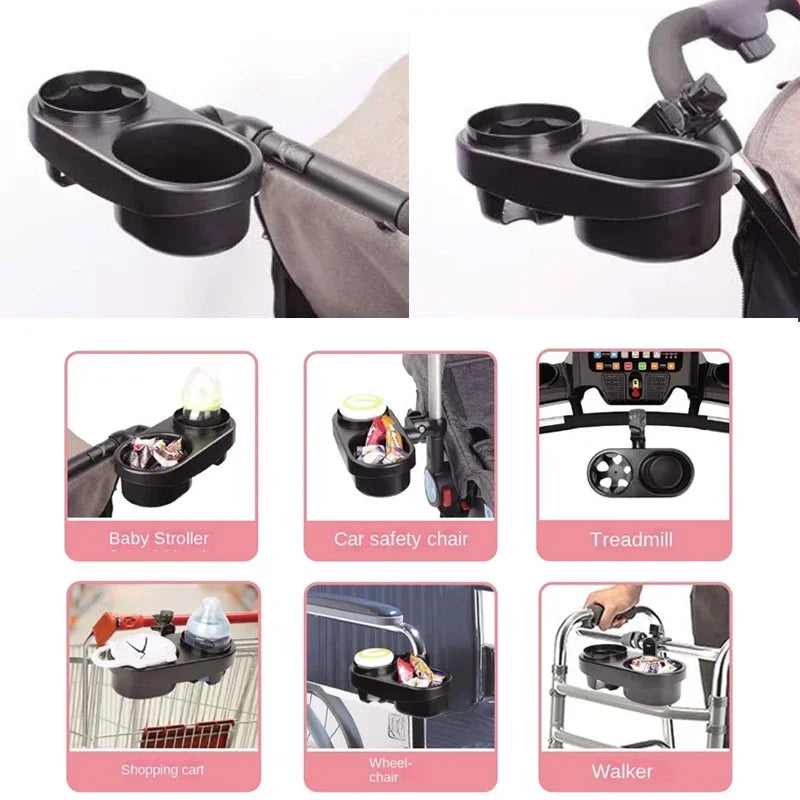 Baby Stroller Snacks Cup Holder Multi-functional Two-hole Organizer Box Seat Accessories for Toddler Infant Milk Bottle Holde