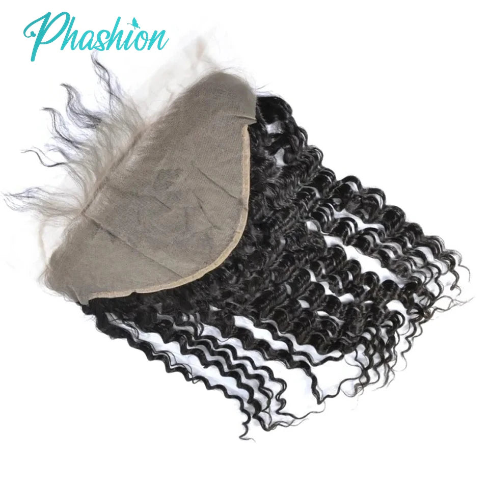 Phashion 26 28 30 Inch13x6 Lace Frontal Loose Water Curly Deep Pre Plucked Swiss HD Transparent Full Front Only 100% Human Hair