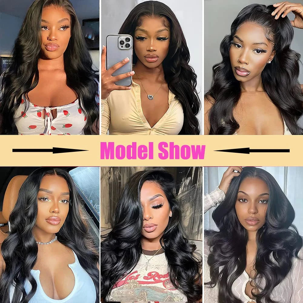 Body Wave 13x6 Lace Frontal Wig Pre Plucked with Baby Hair Natural Hairline Long Wavy Synthetic Lace Front Wigs For Black Women