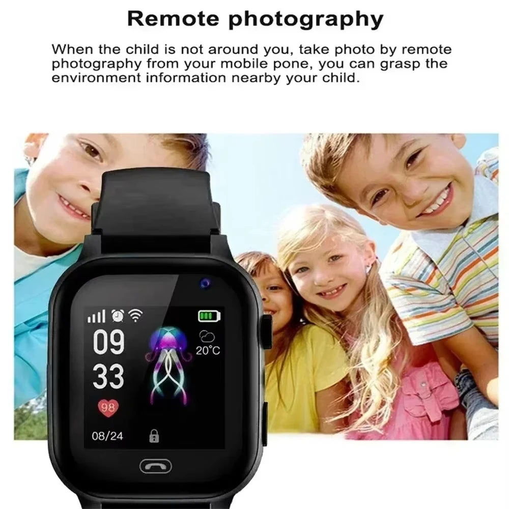 Xiaomi Kids 4G Smart Watch SOS GPS Location Video Call Sim Card Child Camera Waterproof Upgrade 2025 For Boys Girls Add Earphone