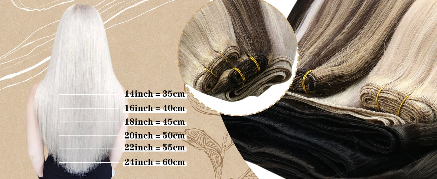 Ugeat Sew in Hair Extensions Human Hair Soft Natural Dark Root  Hair Bundles for Women Hair Weaves 100G Remy Human Hair