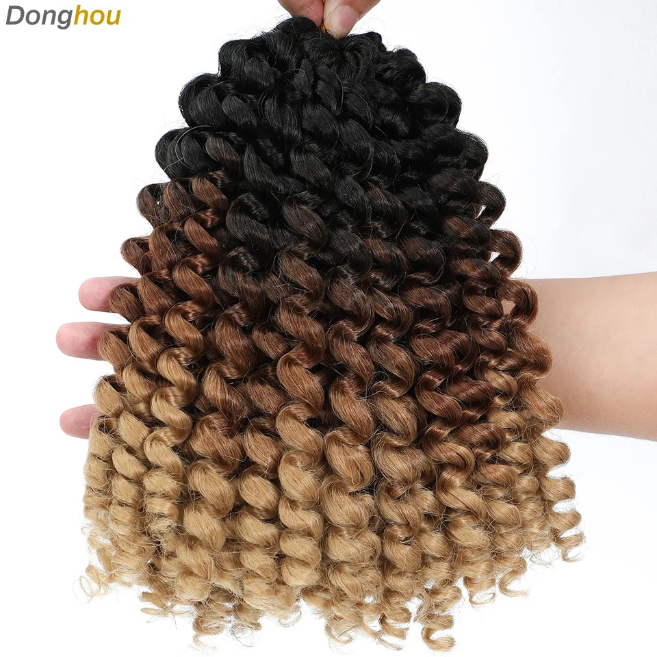 Wand Curl Crochet Braids Hair 8 Inch 1B 30 27 Bug Ringlet Twist Extensions with Jamaican Bounce Crochet Hair Crochet Curly Hair