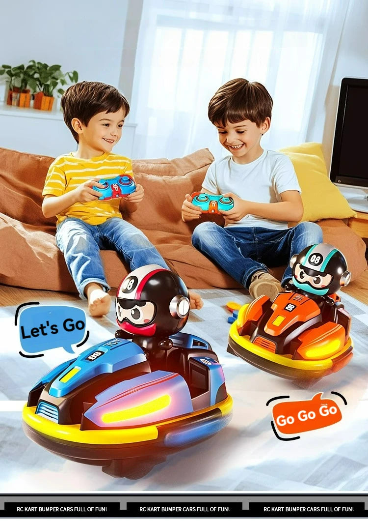 RC Battle Bumper Car Toy for Toddler Boy Girl Catapult Robot Karting Toy with Music Light RC Battle Game for Kids Family Battles