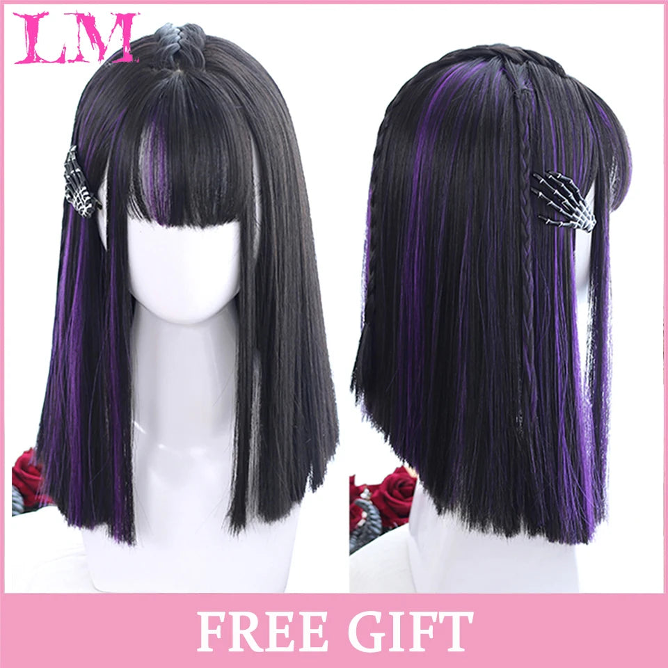 LM Wave Synthetic Wig for Black Women Wear Deep Curly Soft Wig Natural Black Color Replacement Wigs for Daily Party Use