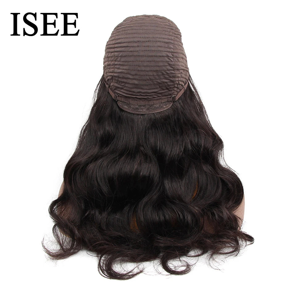 ISEE HAIR Peruvian Body Wave 13x4 Lace Frontal For Women  Cheap Human Hair Pre Bleached Knots Wig Full Lace Human Hair Wig