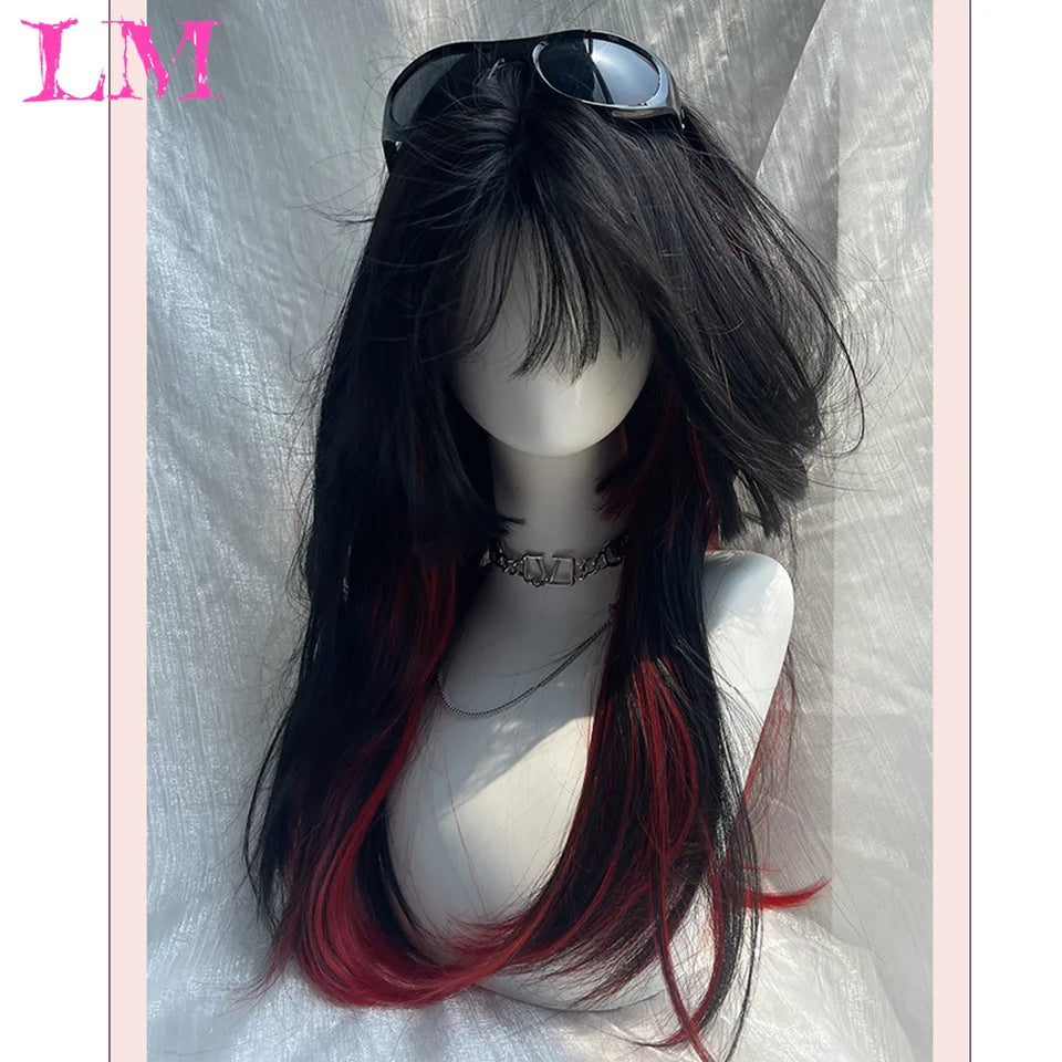 LM Wave Synthetic Wig for Black Women Wear Deep Curly Soft Wig Natural Black Color Replacement Wigs for Daily Party Use