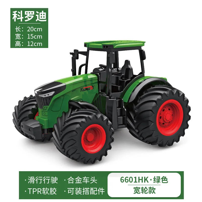 6601 Rc Car 1:24 Alloy Remote-Controlled Tractor Toy Headlights Simulation Electric Farm Truck Toy Set Kid Outdoor Surprise Toy