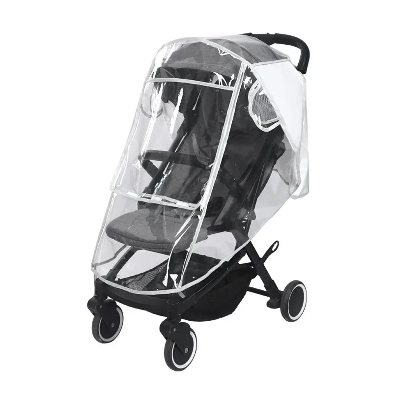 Universal Stroller Rain Cover Baby Car Seat Wind Dust Shield Transparent Waterproof Breathable Trolley Raincoat Accessories