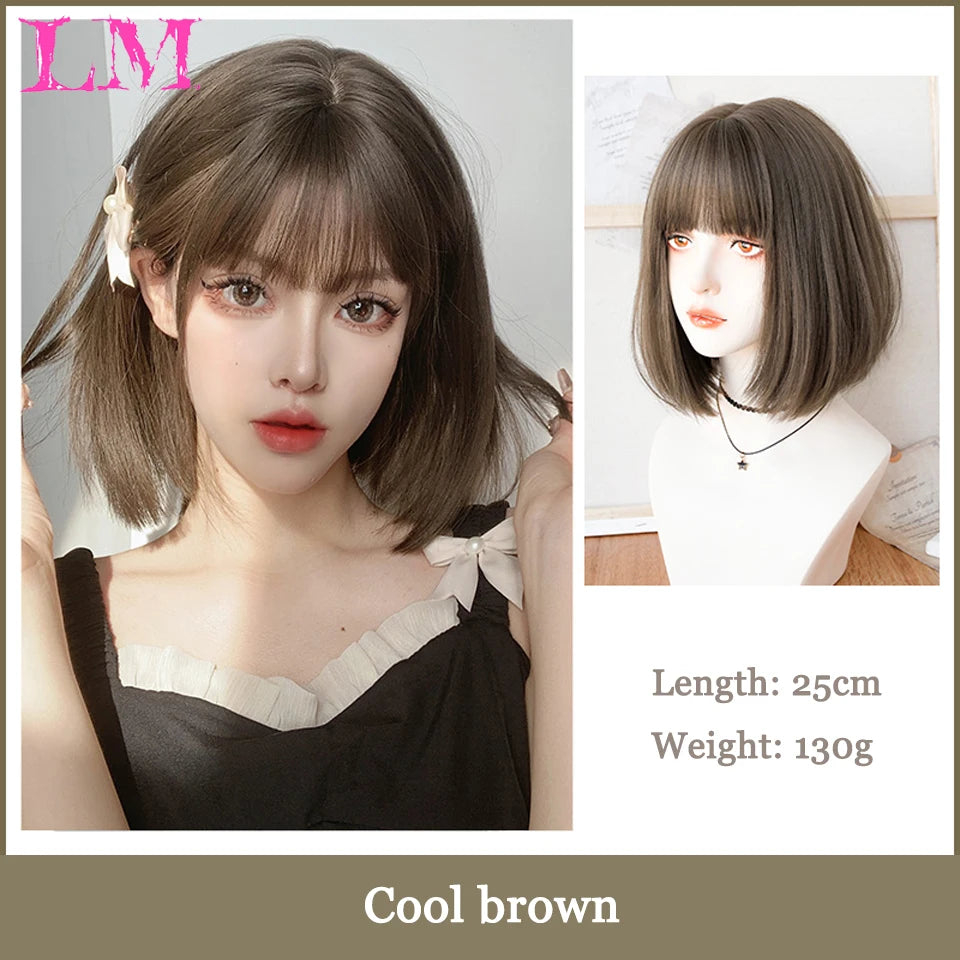 LM Straight Synthetic Lace Front Wig For Women 38 Inch Long Ombre Brown Red Blonde Hightlight Lace Frontal Wigs Cosplay Wig