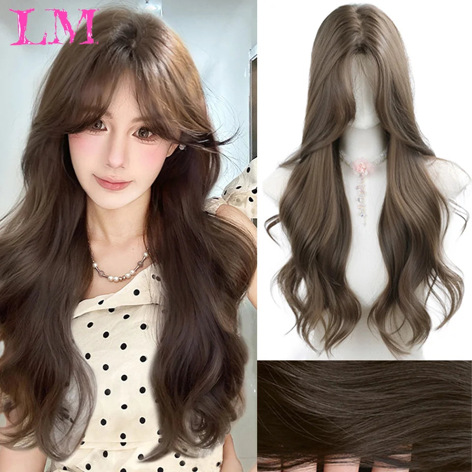 LM Wave Synthetic Wig for Black Women Wear Deep Curly Soft Wig Natural Black Color Replacement Wigs for Daily Party Use