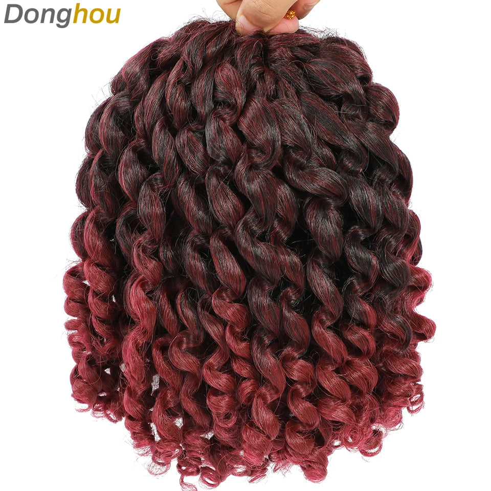 Wand Curl Crochet Braids Hair 8 Inch 1B 30 27 Bug Ringlet Twist Extensions with Jamaican Bounce Crochet Hair Crochet Curly Hair