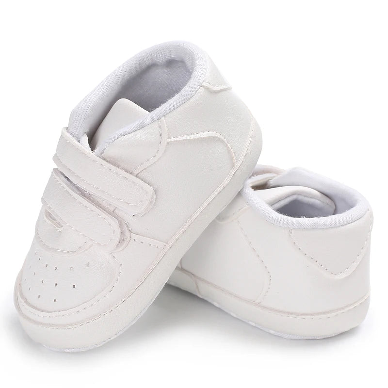 White Fashion Baby Shoes Casual Shoes For Boys And Girls Soft Bottom Baptism Shoes Sneakers For Freshmen Comfort First WalkShoes