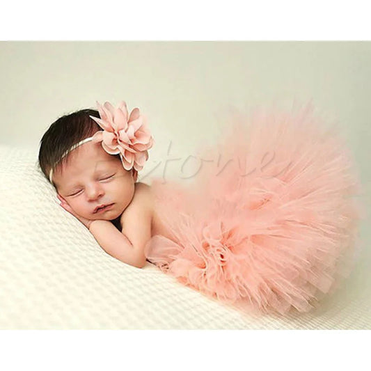 Newborn Baby Tutu Skirt Cute Toddler Newborn Baby Girl Tutu Skirt Headband Photography Clothing Photo Studio Skirt Suit