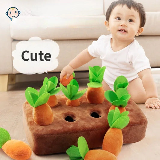 Baby Plush Pull Out Carrot Interaction Toys Cotton Montessori Radish Game Recognizing Educational Toys for Children 0-3y Gift