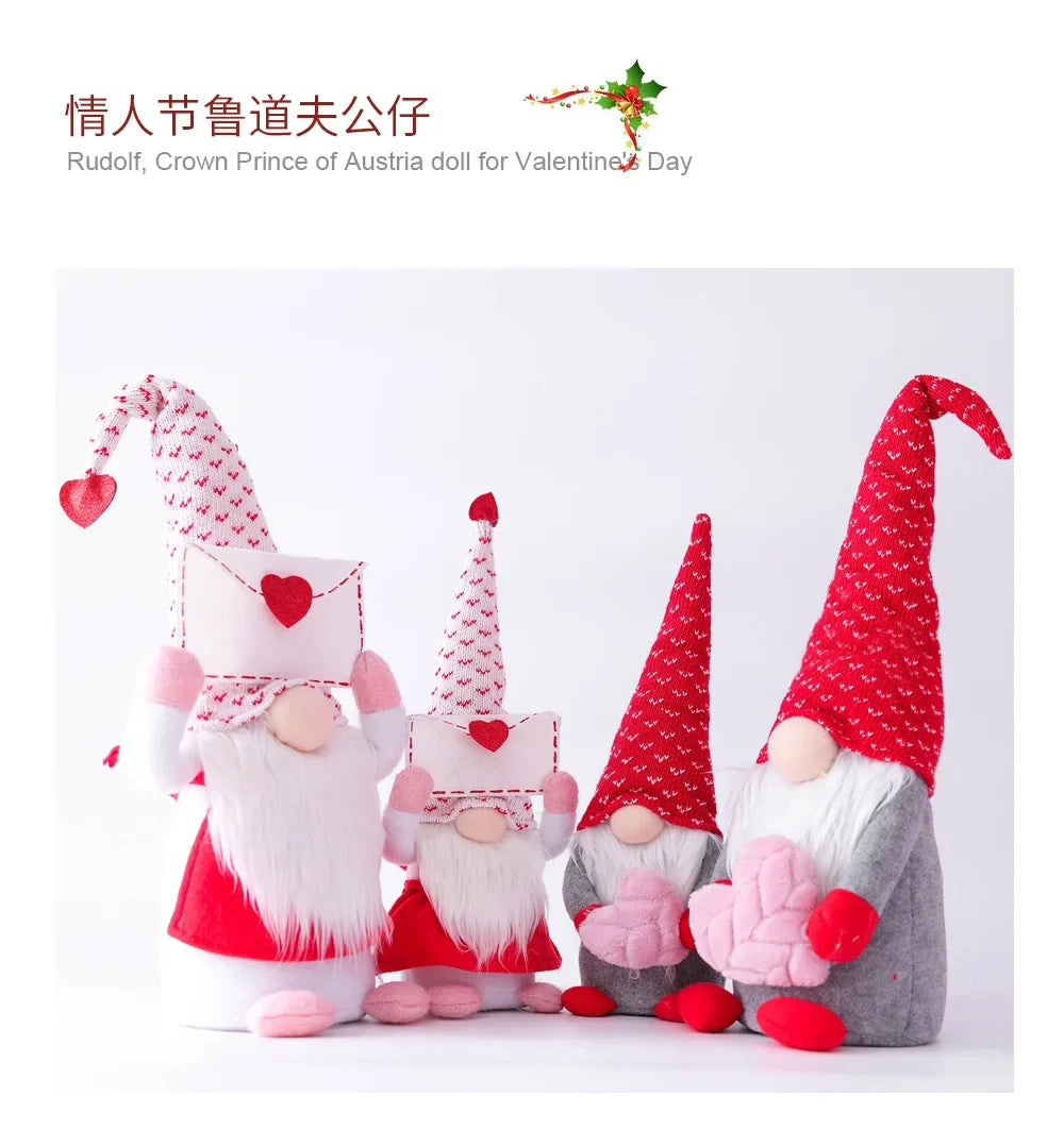 Faceless Gnome Plush Doll Hand-held Confession Letter Valentine's Day Gifts Home Desktop Ornaments Wedding Party Decoration