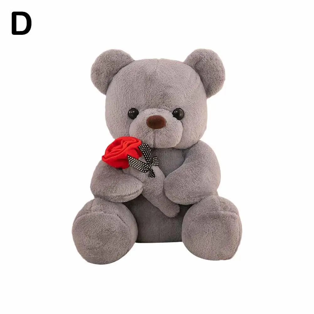 25cm Kawaii Teddy Bear for Valentines Day Gift Teddy Bears Stuffed Animal Rose Bear Doll Valentine's Day Gift for Girlfriend