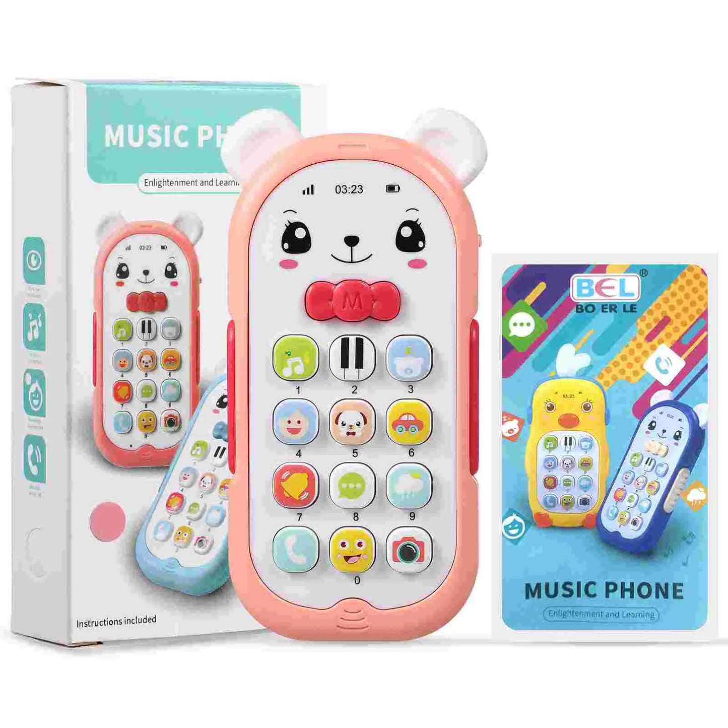 Children's Mobile Phone Toy Baby Infant Newborn Toys 6 12 Months with Music and Light 3 Cell 6- Toddlers Year Kids