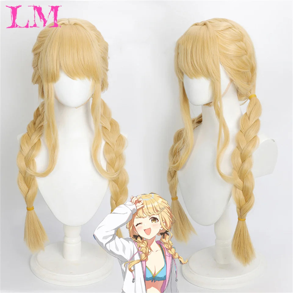 LM Straight Synthetic Lace Front Wig For Women 38 Inch Long Ombre Brown Red Blonde Hightlight Lace Frontal Wigs Cosplay Wig