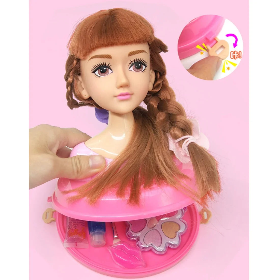 Funny Children Head Model Half Body Doll Toy Simulation Barber Makeup artist Makeup Hairstyle Beauty toy kids Girls Gift