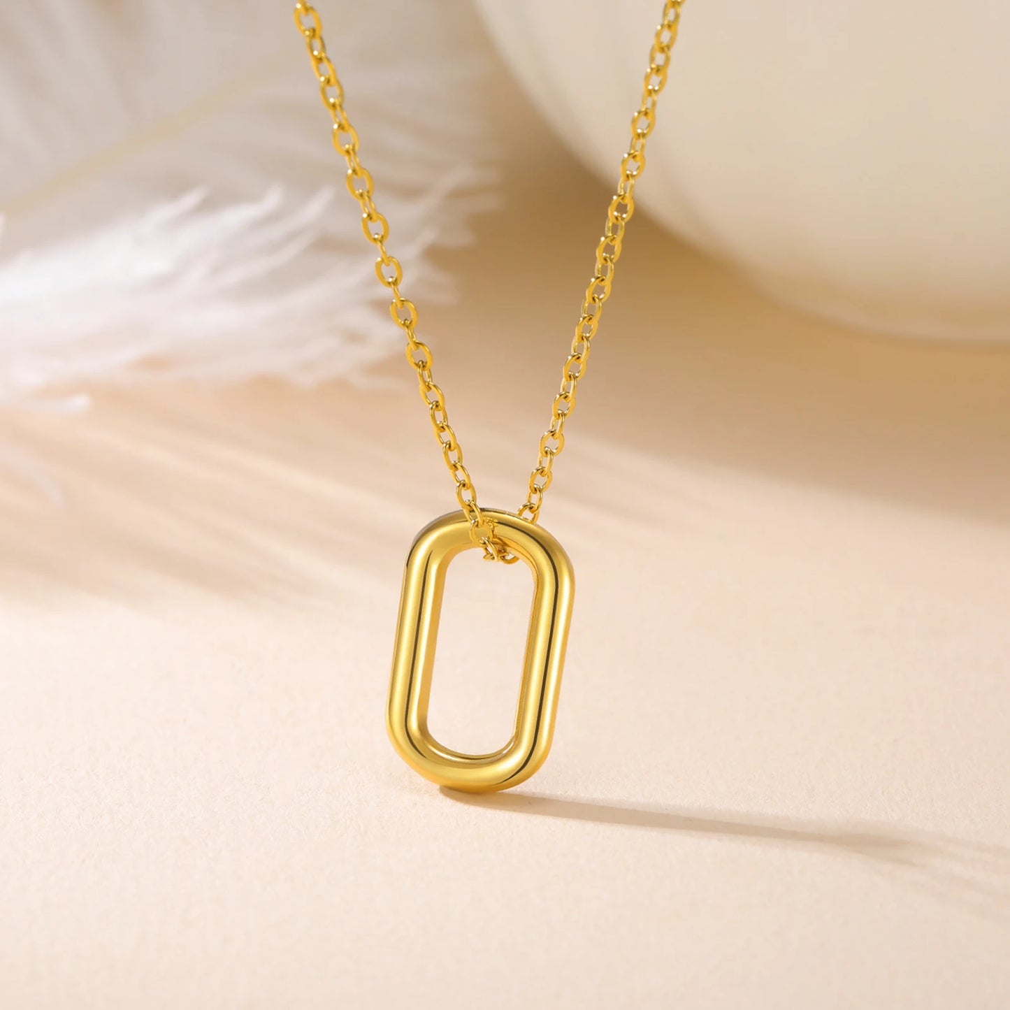 Cazador Geometric Rectangle Round Pendant Women's Necklace Stainless Steel Birthday Valentine Gift 2025 Jewelry Wholesale New