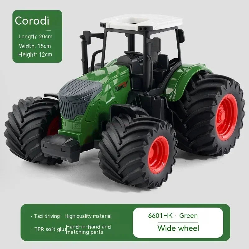 6601 Rc Car 1:24 Alloy Remote-Controlled Tractor Toy Headlights Simulation Electric Farm Truck Toy Set Kid Outdoor Surprise Toy