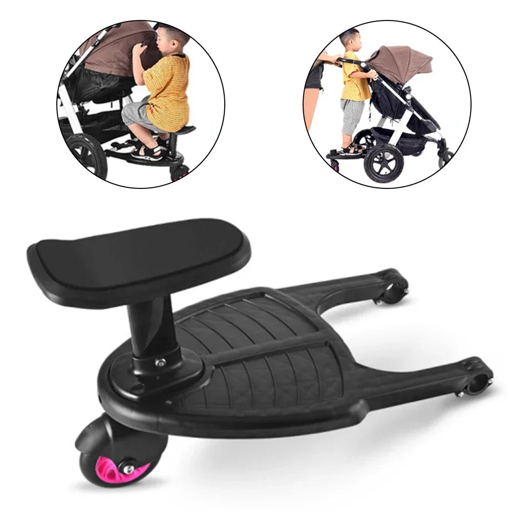 Make Walking with Two Kids Easier – Children Stroller Pedal Adapter and Hitchhiker Standing Plate for Second Child and Twins