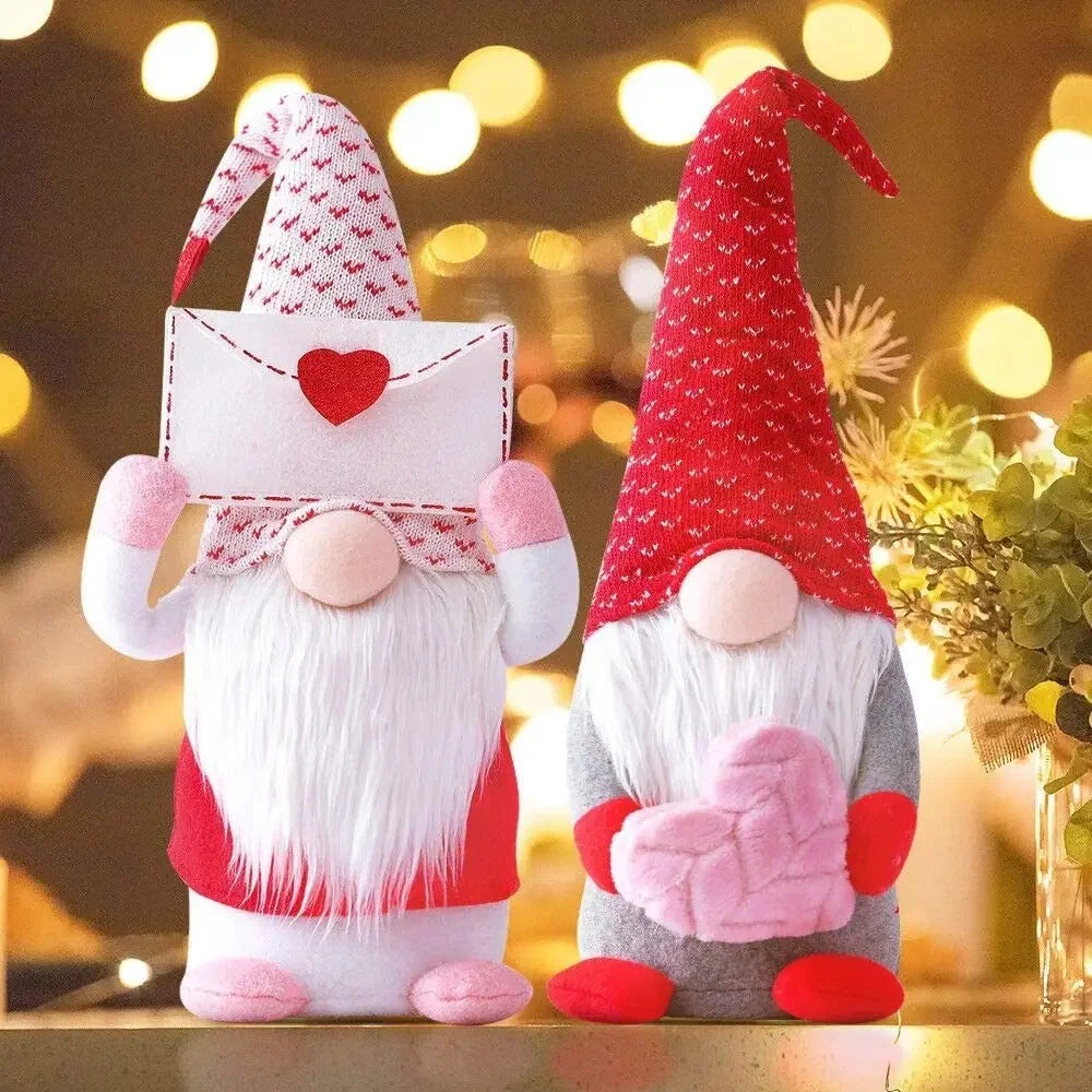 Faceless Gnome Plush Doll Hand-held Confession Letter Valentine's Day Gifts Home Desktop Ornaments Wedding Party Decoration