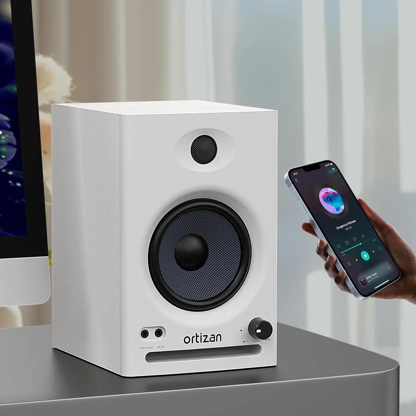 Ortizan C7 Dual-Mode 2.0 Studio Monitors, Active Monitor Speakers for Near Field Music Production, Bluetooth Computer Speakers