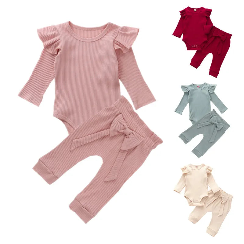 Infant Autumn Baby Girl Clothes Pant Sets Spring Autumn Newborn Children's Top and Bottom Clothes Sets Baby Items Clothing