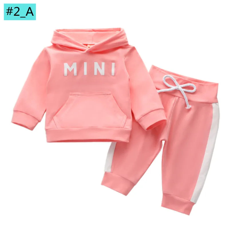 Infant Newborn Baby Girl Clothes Autumn 2023 3PCS Sets Leopard Letter Hooded Sweatshirt Pants Outfit Baby Tracksuit Set Spring