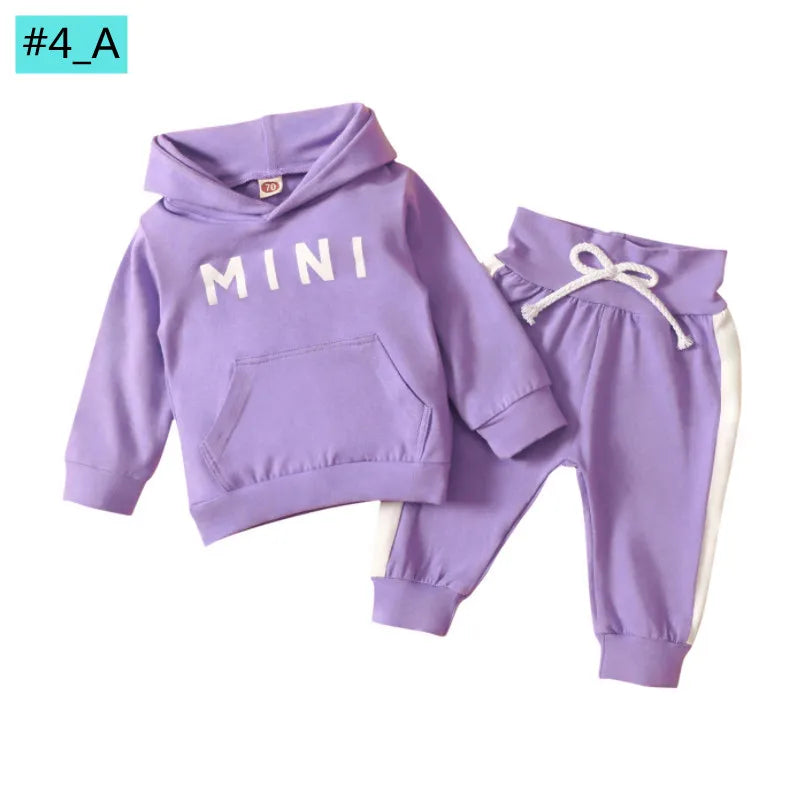 Infant Newborn Baby Girl Clothes Autumn 2023 3PCS Sets Leopard Letter Hooded Sweatshirt Pants Outfit Baby Tracksuit Set Spring