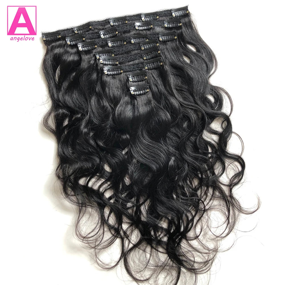 Body Wave Clip In Human Hair Extensions 120g/set Clips In Extension Full Head Brazilian Clip on Hair Extension for Women